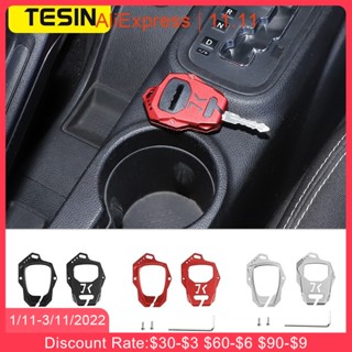 TESIN Car Key Holder Key Bag Cover Case for Jeep Compass 2008-2016/Patriot 2011-2016 Wrangler JK 2007-2017 Interior Acce