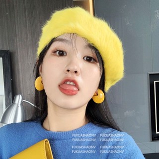 หมวกเบเร่ต์ ผ้ากํามะหยี่ขนนิ่ม ลายฟักทอง กระต่ายน่ารัก ให้ความอบอุ่น สีสันสดใส สําหรับเด็กผู้หญิง