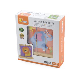 [2 ขวบ +]9 Pcs Stacking Cube Puzzle Wild Animals ชุดลูกเต๋าภาพสัตว์ป่าปริศนา 9 ชิ้น [แบรนด์พรีเมี่ยมจาก Viga] [พร้อมส่ง]