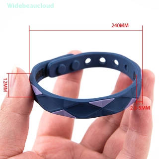 Widebeaucloud สร้อยข้อมือกีฬาไอออนลบป้องกันไฟฟ้าสถิตย์ สร้อยข้อมือคู่รักซิลิโคนสมดุลพลังงาน