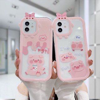 เคสโทรศัพท์มือถือ แบบนิ่ม ลายการ์ตูนมอนสเตอร์น่ารัก สีชมพู สําหรับ IPhone 6 7 6S 8 14 Plus XR 11 12 13 14 PRO MAX X XS MAX 11 12 13 Se 2020 6SPlus 7Plus