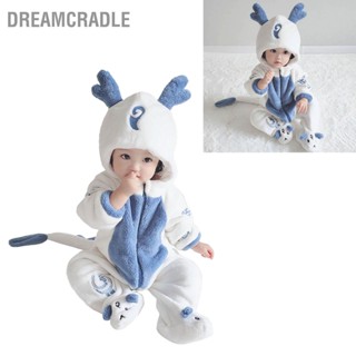 BDreamcradle ชุดนอนจั๊มสูท มีฮู้ด ผ้าสักหลาด แต่งซิปคู่ ให้ความอบอุ่น สําหรับเด็กทารก