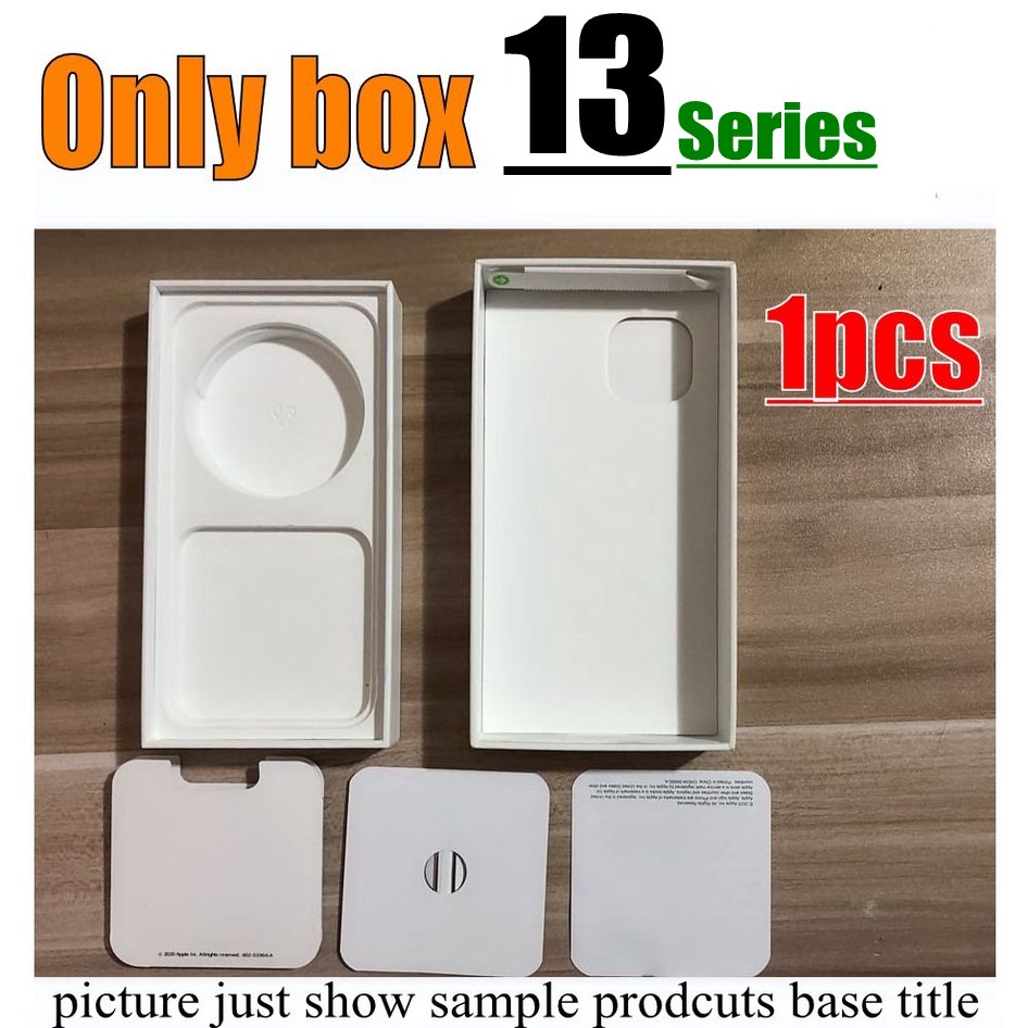 เฉพาะกล่อง 1pcs ใหม่สําหรับ 13 13mini mini pro max แพ็คเกจขายปลีกกล่องเปล่ากล่องบรรจุพร้อมคู่มือสติกเกอร์ซีล