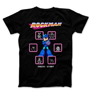 เสื้อยืดคอกลม แขนสั้น ผ้าฝ้าย 100% พิมพ์ลายการ์ตูน megaman megaman สไตล์คลาสสิก สําหรับผู้ชาย