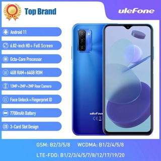 Ulefone Note 12P 4GB+64GB SC9863A Mobile Phone 7700mAh Big Battery 6.82 inch Android 11 Triple Back Cameras OTG Unlock Cellphone