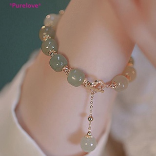 Purelove&gt; สร้อยข้อมือ ประดับลูกปัดหยกเทียม เพทาย ไข่มุก สไตล์วินเทจ เครื่องประดับแฟชั่น สําหรับผู้หญิง