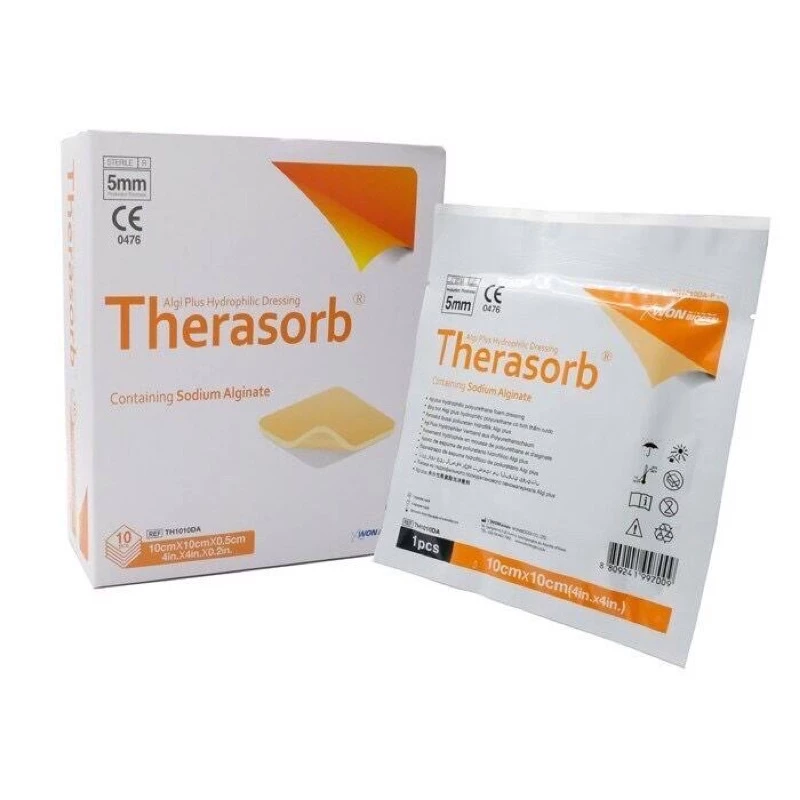 Therasorb Foam 1 กล่อง(10แผ่น)/ขนาด10x10cm.โฟมปิดแผล/ผลิตภัณฑ์ที่ใช้ในโรงพยาบาล