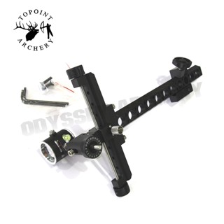 TOPOINT 1-Pin 0.059" Compound Bow Sight with 4X Lens Black Archery Hunting Shooting Bow Accessories