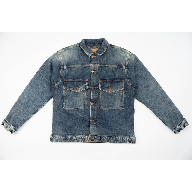 Nudie Jeans Benny Jacket Vintage Blue size M ของแท้ 100%