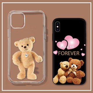 Cute teddy bear เคสไอโฟน iPhone Xr Xs X max เคสมือถือ 8พลัส 12 14 13 pro max 11 pro เคส 8plus นิ่ม 7plus TPU cover ใส