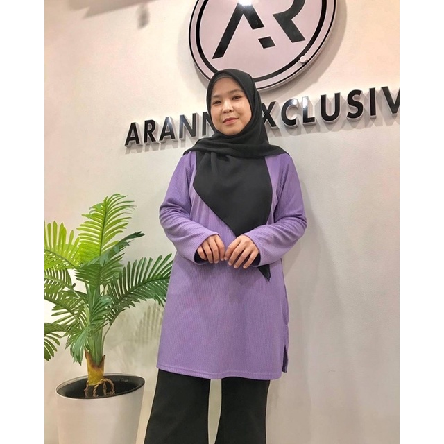 BLOUSE MUSLIMAH LABUH IRONLESS KNITED 3034