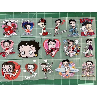 ตัวรีดการ์ตูน Betty Boop ผู้หญิงผมดำเช็กชี่  สติกเกอร์รีดติดเสื้อ