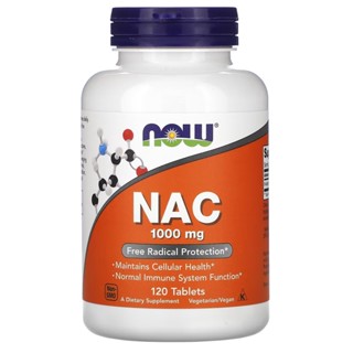 NAC 1000 mg, N-Acetyl Cysteine, Antioxidant Support 120 Tablets เอ็นอะเซทิลซิสเทอิน ต้านอนุมูลอิสระ Now Foods