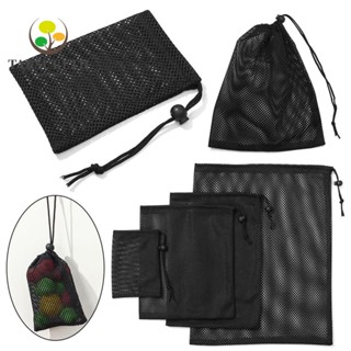 Durable Nylon Mesh Drawstring Storage Pouch Travel Outdoor Bag