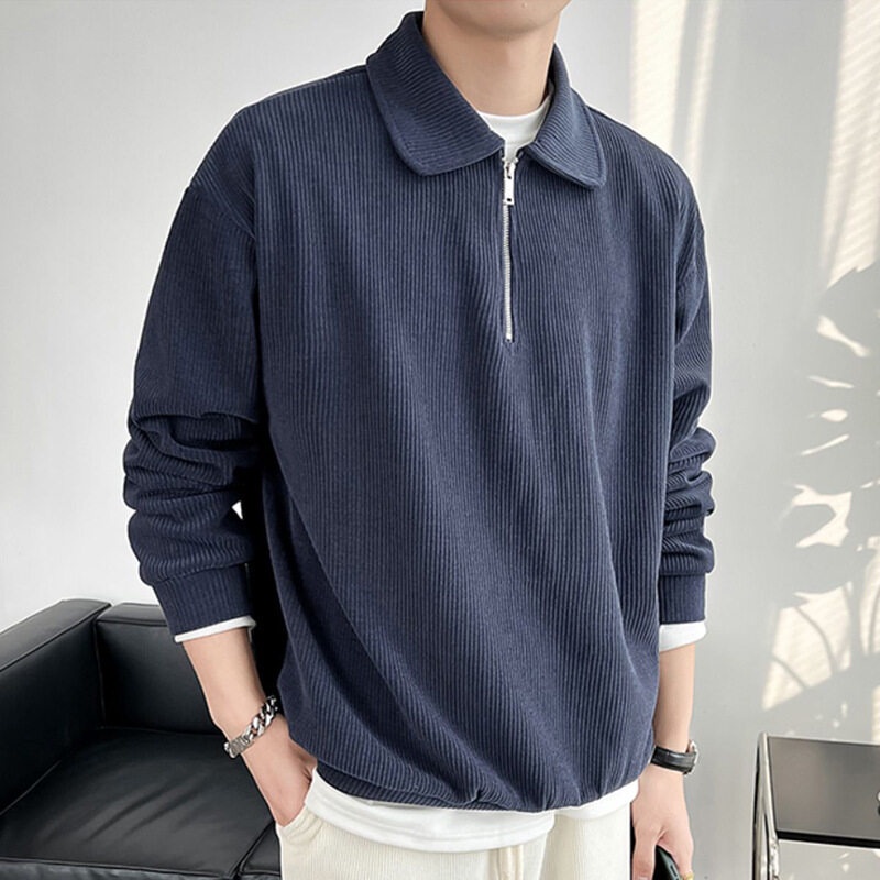 Polo 8240 เสื้อโปโลแขนยาว คอปกมีซิป กันหนาว