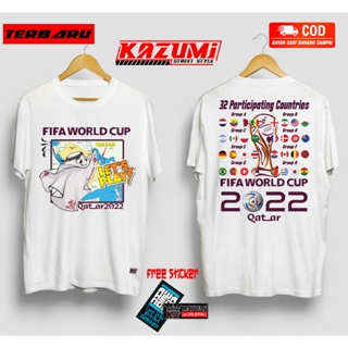 【cotton Tshirts👕】เสื้อยืดคอกลมเสื้อยืดแขนสั้น พิมพ์ลาย Lets Play World Cup Qatar FIFA World Cup 2022 สําหรับผู้ชาย และผ