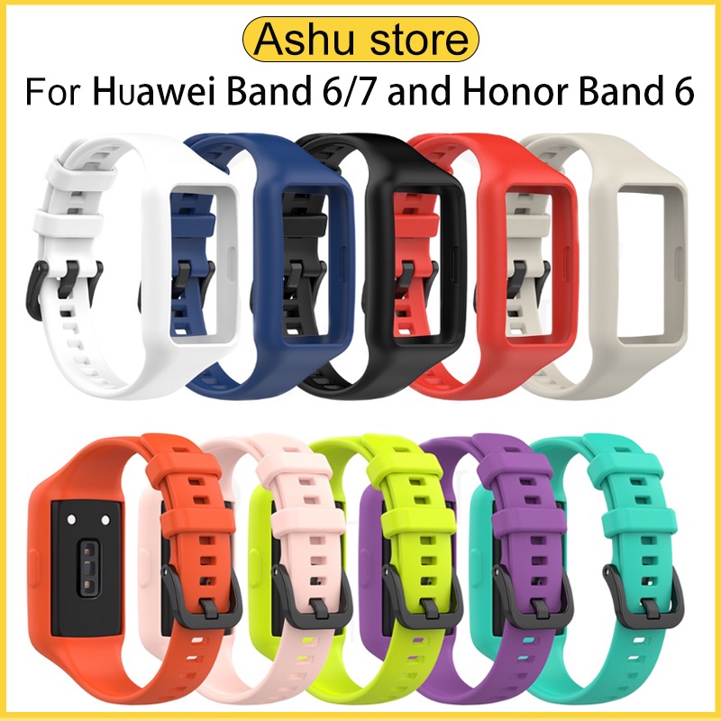 สายซิลิโคน Huawei Band 6/7/Honor Band 6/Huawei Band 7 สายซิลิโคนมีสไตล์และทนทาน