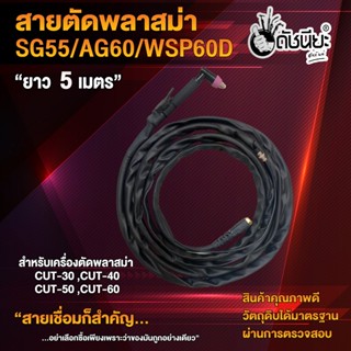 สายตัดพลาสม่า SG55 / AG60 / WSP60D ยาว 5เมตร ครบชุดพร้อมใช้งาน สำหรับเครื่องตัดพลาสม่า CUT-40A,CUT-60A