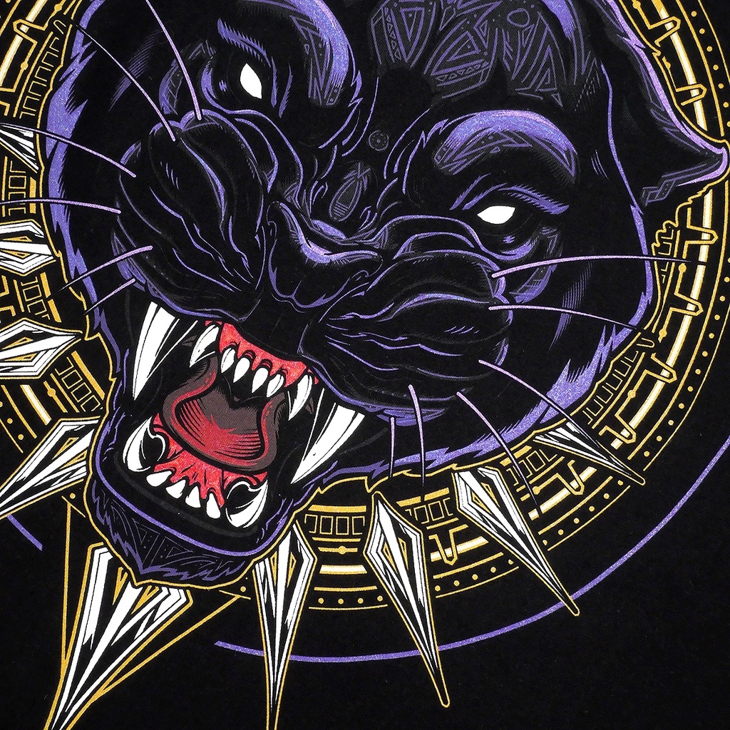 Power 7 Shop เสื้อยืดการ์ตูน มาร์เวล Black Panther ลิขสิทธ์แท้ MARVEL COMICS T-SHIRTS (MVX-119) — صورة 7
