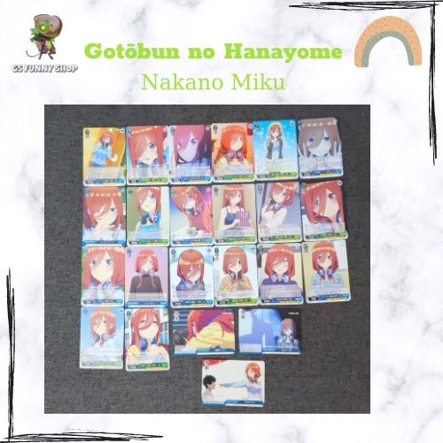 [FUNNYSHOP] Weiss Schwarz Gotoubun No Hanayome - การ์ดมุมโค้งมน Nakano Miku ของแท้