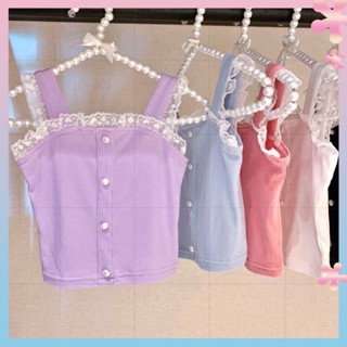 Girls Cotton Vest Summer Fashionable Korean Style Baby Girls Summer Thin Casual All-Matching Children Straps Top