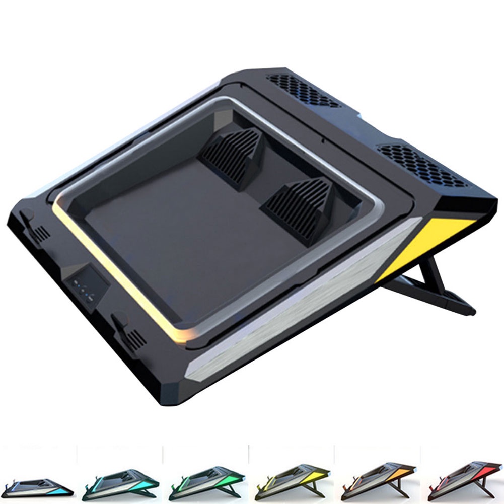 External Laptop Cooling Pad Colorful Lights Radiating Notebook Cooler Universal Portable For Gaming With Dust Filter Hom #8