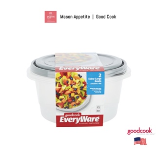 10854 GoodCook EveryWare Round 15.7 Cups Food Storage Container-2pk ชุดกล่องอาหาร กลมใหญ่พิเศษ 2กล่อง+2ฝากู๊ดคุก 15.7C