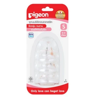 Pigeon พีเจ้น จุกนมซิลิคอน รุ่น คลาสสิค (คอแคบ) (แพ็ค6ชิ้น)(แพ็ค3ชิ้น)X1แพ็ค
