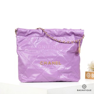 CHANEL TOTE 22 SMALL PURPLE GHW