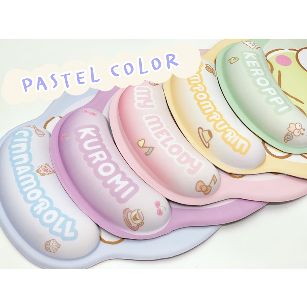พร้อมส่ง💕 แผ่นรองเม้าส์ มีที่รองข้อมือ บรรเทาอาการปวดข้อมือ ลายการ์ตูน | Bluerubystore