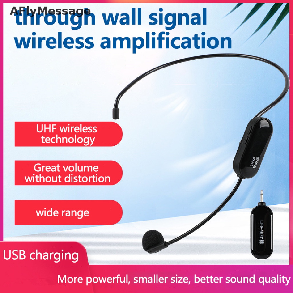Afl ชุดหูฟังไมโครโฟนไร้สาย UHF 2 In 1 สําหรับเครื่องขยายเสียง TH #8