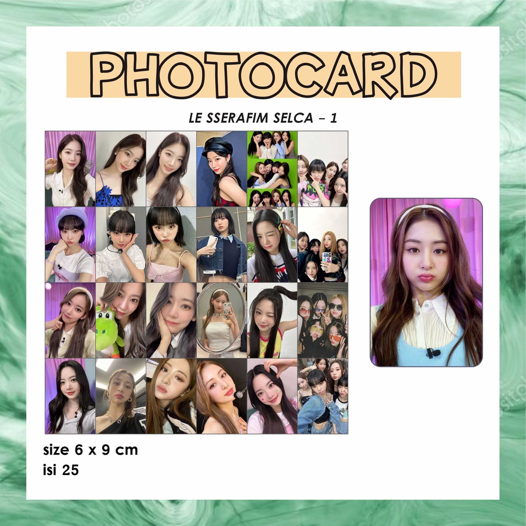 เกาหลี KPOP SELCA PHOTOCARD (LE SAFIM - SAKURA, KAZUHA, YUNJIN, CHACHAOE) CODE PC58