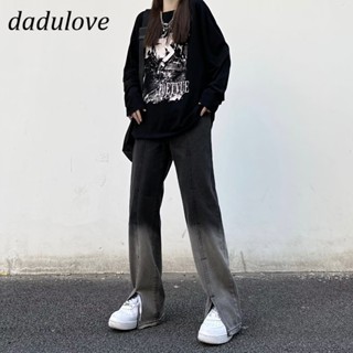 DaDulove💕 New American Ins Fashion Large Size Jeans Split Straight Pants High Waist Womens Wide Leg Pants