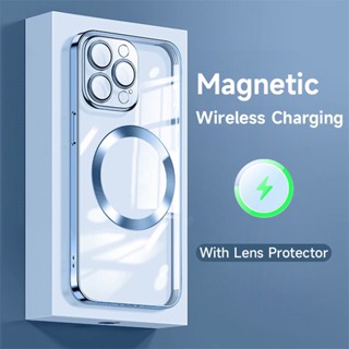 การชุบด้วยไฟฟ้า Magnetic Case for 13 mini/ Pro/Pro Max แม่เหล็ก โปร่งใส เคส สำหรับ ซองใส่โทรศัพท์