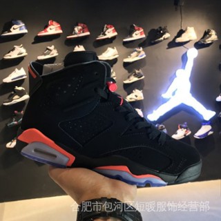 Air Jordan 6 รองเท้าบาสเก็ตบอล สีดํา และสีขาว สําหรับผู้ชาย 40-47 0LJE