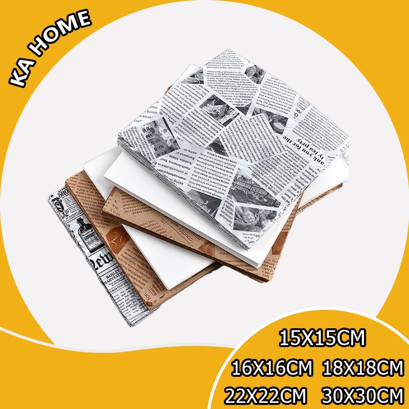 🔥กระดาษรองอบขนม 100แผ่น/ชุด รองอาหาร เบเกอรี่ และห่ออาหาร food grade bakingpaper KA HOME