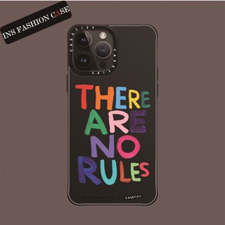 Casetify X THERE ARE NO RULES เคสโทรศัพท์มือถือ ซิลิโคนนิ่ม กันกระแทก สีดํา สําหรับ iPhone 14 13 12 11 Pro MAX IX XS MAX XR