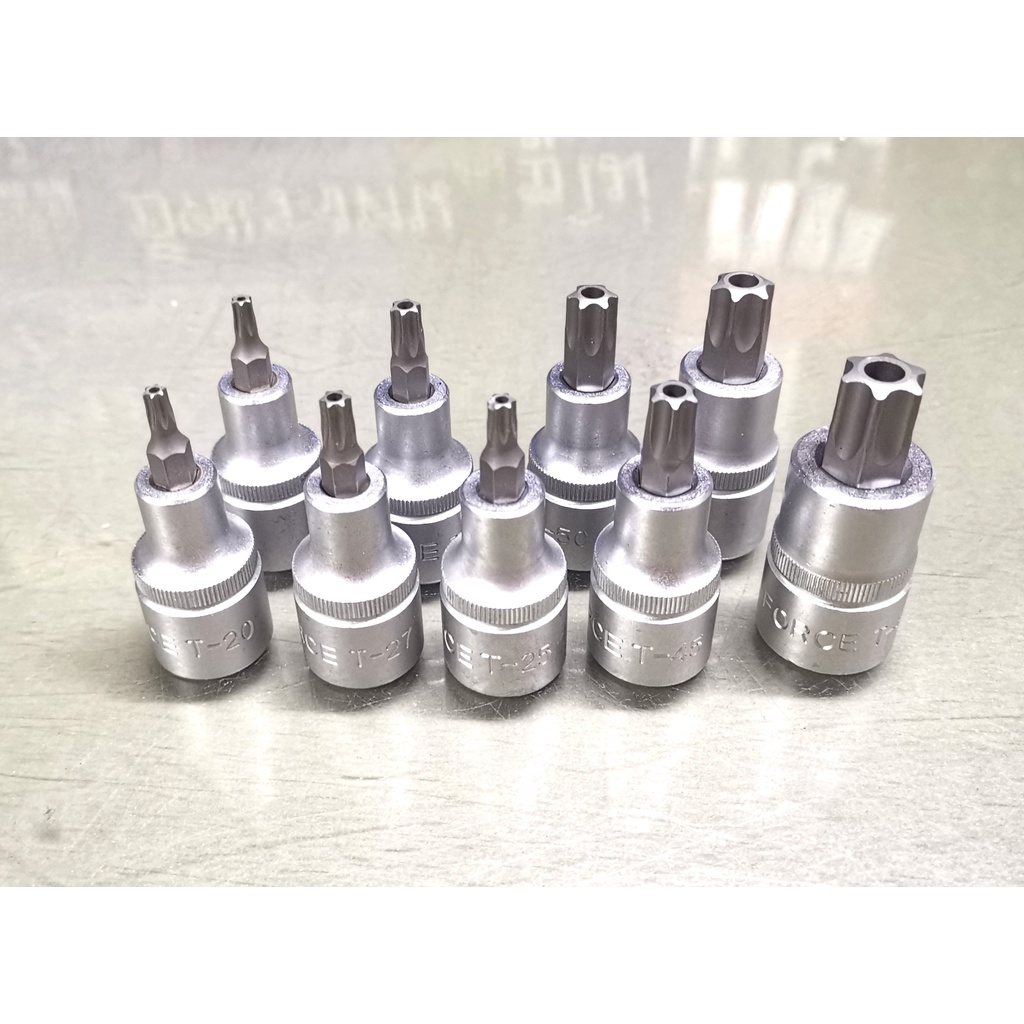 FORCE ลูกบ๊อกเดือยจีบแกนกลวง ยาว 55MM ขนาดแกน 1/2" T-20H - T-60H 34705520 347005525 34705527 34705530 34705540 34705545