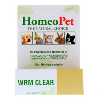 WRM Clear (ชนิดน้ำ) สำหรับ แมว สุนัข นก กระต่าย 15 ml