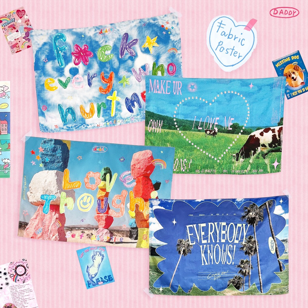 DADDY | Fabric Poster ผ้าติดผนัง ตกแต่งผนัง​ ตกแต่งห้อง​​ แขวนผนัง​