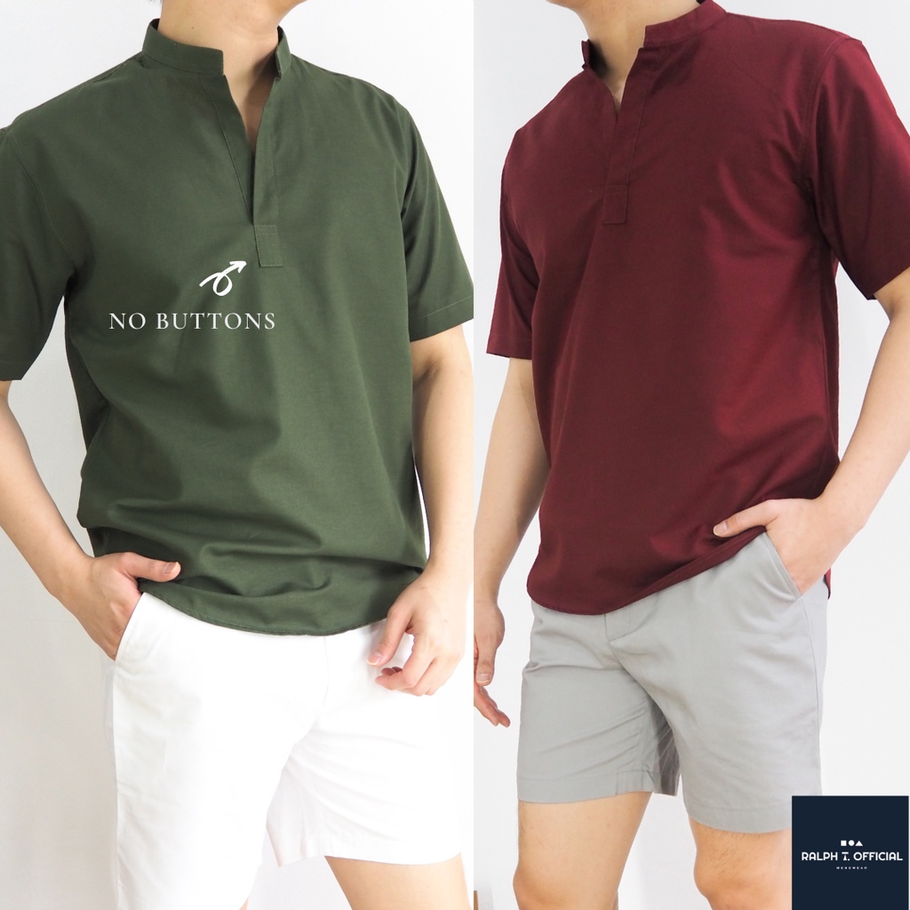 เสื้อเชิ้ตแขนสั้นผู้ชาย TOBY SHORT - RALPH T เสื้อเชิ้ตผู้ชาย คอจีน แขนสั้น โปโล ฮาวาย รูปที่ 2