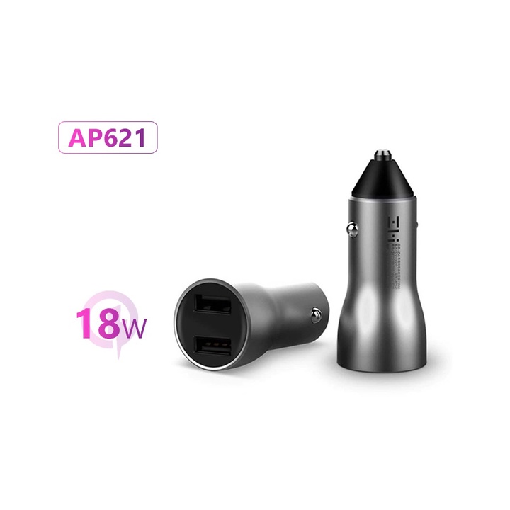 ZMI AP621 2-Port 18W Car Fast Charger พร้อมไฟแสดง