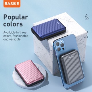 BASIKE Powerbank Wireless 5000 mAh 20W Fast Charger แบตสำรองไร้สาย พาวเวอร์แบงค์ Wireless For iP Samsung PT123D