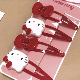 Retro Red Kitten Hairpin Girl New Cute Girl Heart Shape Edge Clip Liu Hai Clip Japanese and Korean Hairpin Soft Girl Cartoon Clip Head Adornment Girl