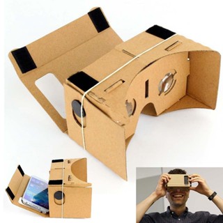 3d VR เสมือนจริง Google กระดาษแข็ง แว่นตา ชุดหูฟัง DIY สําหรับสมาร์ทโฟน ☆Hengma_time