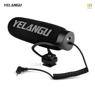 Yelangu MIC08 ไมโครโฟนคอนเดนเซอร์ ลดเสียงรบกวน พร้อมตัวยึดสายเคเบิล 3.5 มม. TRRS แบบสากล สําหรับกล้องสมาร์ทโฟน วิดีโอ Vlog สัมภาษณ์