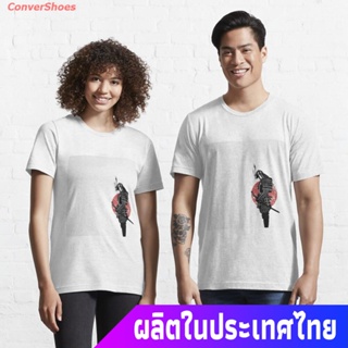 เสื้อสีขาว เสื้อแฟชั่นผญ sexy เสื้อยืดกีฬา samurai Essential T-Shirt Short sleeve T-shirts เสื้อยืด