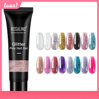 โพลี่เจล ต่อเล็บ รุ่นกลิตเตอร์ Rosalind Glitter Poly Gel โพลีเจล สำหรับต่อเล็บ รุ่นกากเพชร กลิตเตอร์เงาๆ 15ml Extender Cod