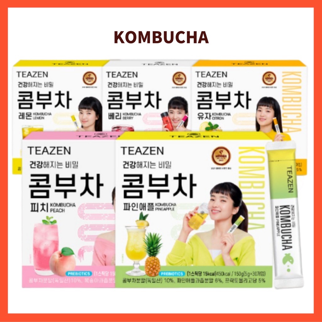 [TEAZEN] Kombucha 5 รส เครื่องดื่มเลม่อน เบอร์รี่ สับปะรด อาหาร สไตล์เกาหลี
