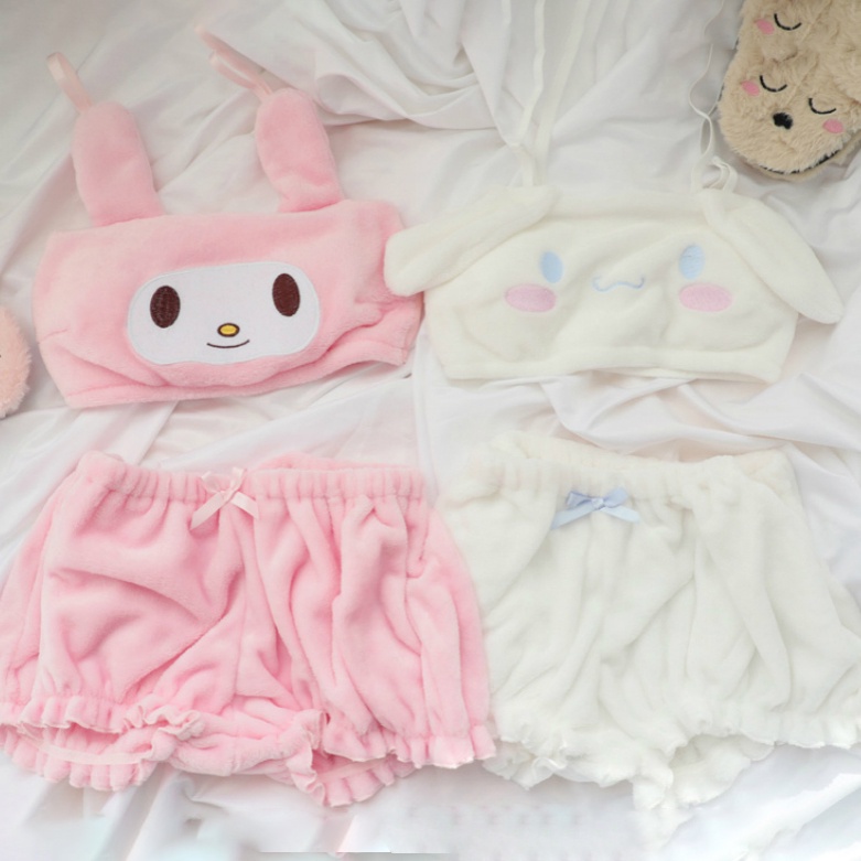 Women Lovely Pajamas Set New Soft Loose Home Clothes Lovely Cartoon Printed Sleepwear Sleeve Household Clothing Sets #6